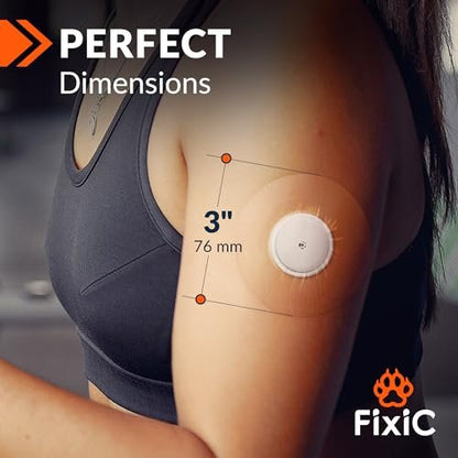 Fixic Freestyle Klebepflaster 25 Stück – Kompatibel mit Libre 1, 2, 3 & Plus – Enlite – Guardian – Kein Kleber in der Mitte – Vorgeschnittene Rückseite – Langanhaltende Fixierung für Ihren Sensor! (Transparent)