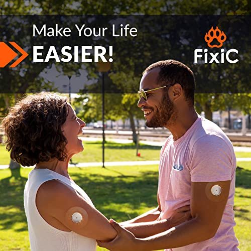 Fixic Libre 3 Sensor Covers – 25er Pack Kleine Größe – Perfekte Haftpflaster für Libre 3 & Plus – Kein Kleber in der Mitte – Vorgeschnittene Rückseite – Die beste Fixierung für Ihren Sensor! (Transparent)