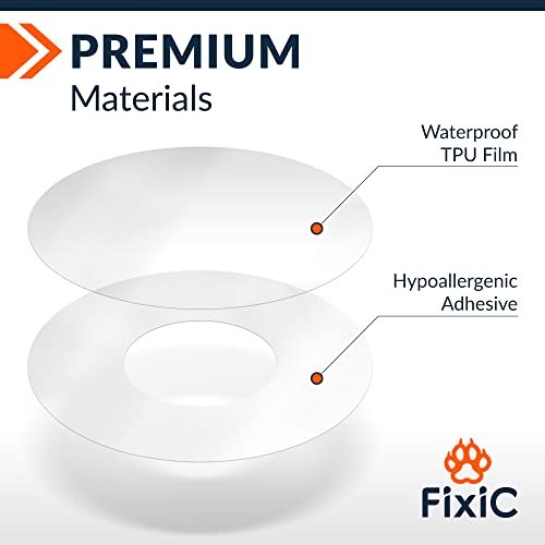 Fixic Freestyle Klebepflaster 25 Stück – Kompatibel mit Libre 1, 2, 3 & Plus – Enlite – Guardian – Kein Kleber in der Mitte – Vorgeschnittene Rückseite – Langanhaltende Fixierung für Ihren Sensor! (Transparent)