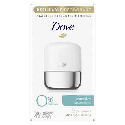 Dove Nachfüllbares Deodorant Starter-Kit 0% Aluminium Empfindlich Aluminiumfreies Deodorant 1,13 oz