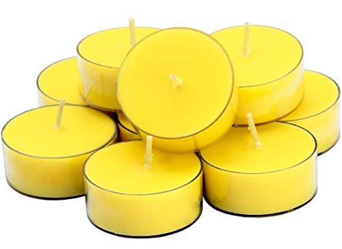 DEYBBY Aromatherapie Sojawachs Teelicht, Zitronenduft, Klare Becher, Sommerkerzen Geschenk für Zuhause | 4 Stunden Brenndauer | Rauchfrei & langanhaltend | Ideal für Bar, Abendessen (12er Pack)
