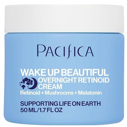 Pacifica Wake Up Beautiful Retinoid Nachtcreme – Anti-Aging Feuchtigkeitscreme mit Hyaluronsäure & Melatonin, reduziert Falten & feine Linien, hydratisierend und sanft für trockene oder reife Haut, vegan