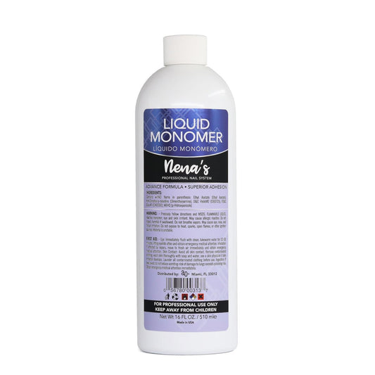 Professionelles Liquid Monomer von Nena's – 16 fl oz, Acrylflüssigkeit mit Advanced GlamourShield Formel, kein MMA, nicht vergilbend, schnell trocknend, stärkste Haftung, für Acryl-Nagelverlängerung und Carving