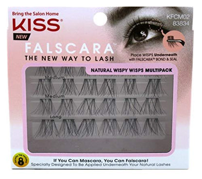 Kiss Falscara Natural Wispy Wisps Multi-Pack (2er-Pack) – Natürliche Wimpern für einen atemberaubenden Look