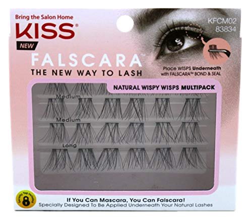 Kiss Falscara Natural Wispy Wisps Multi-Pack (2er-Pack) – Natürliche Wimpern für einen atemberaubenden Look
