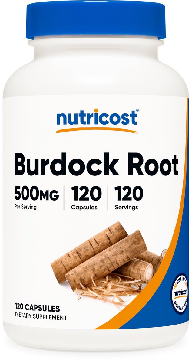 Nutricost Klettenwurzel 500mg, 120 Kapseln – Glutenfrei, Nicht-GVO, Vegetariergeeignet