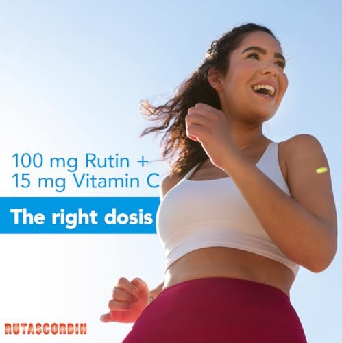RUTASCORBIN Rutin und Vitamin C Tabletten für Kreislauf und Immununterstützung | Moderate Tagesdosis für Gefäße & Gefäßgesundheit, Antioxidans und Kollagenunterstützung, saubere Formel, 50 Stück pro Packung | 1er-Pack