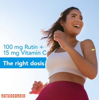 RUTASCORBIN Rutin und Vitamin C Tabletten für Kreislauf und Immununterstützung | Moderate Tagesdosis für Gefäße & Gefäßgesundheit, Antioxidans und Kollagenunterstützung, saubere Formel, 50 Stück pro Packung | 1er-Pack