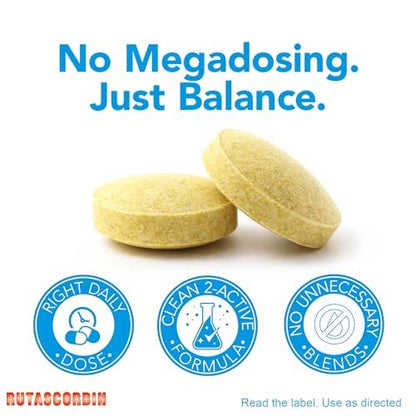 RUTASCORBIN Rutin und Vitamin C Tabletten für Kreislauf und Immununterstützung | Moderate Tagesdosis für Gefäße & Gefäßgesundheit, Antioxidans und Kollagenunterstützung, saubere Formel, 50 Stück pro Packung | 1er-Pack