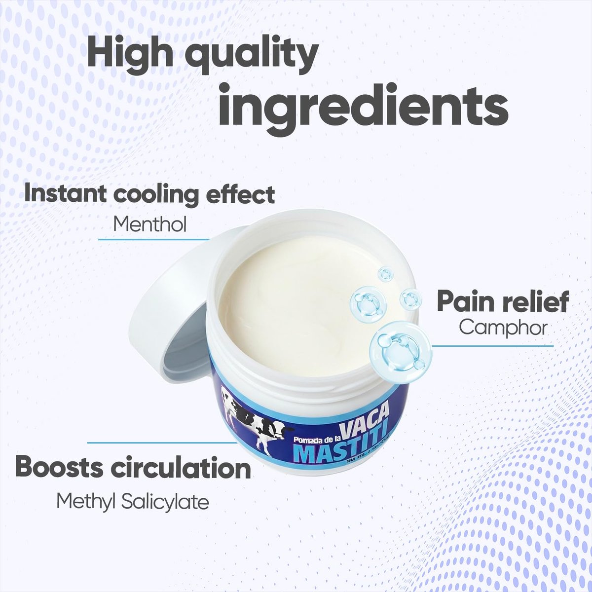 POMADA DE LA VACA MASTITI Feuchtigkeitsspendende Salbe – Intensive Pflege für gesund aussehende Haut; Ideal für Hautpflege, Stillbedarf und Kosmetikerin-Zubehör | 2 Unzen | 1er-Pack