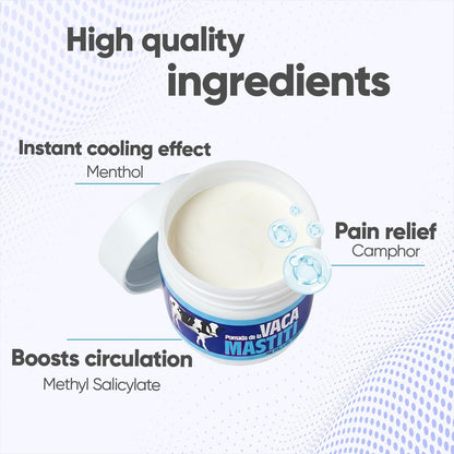 POMADA DE LA VACA MASTITI Feuchtigkeitsspendende Salbe – Intensive Pflege für gesund aussehende Haut; Ideal für Hautpflege, Stillbedarf und Kosmetikerin-Zubehör | 2 Unzen | 1er-Pack