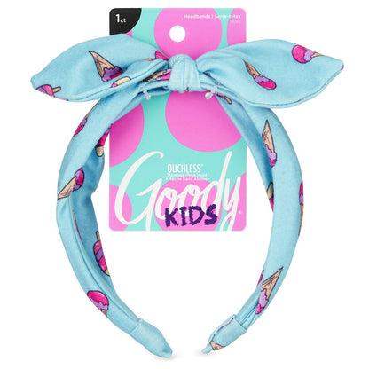 GOODY Kinder-Stirnband mit Eiscreme-Motiv – Bequeme Passform für den ganzen Tag – Für alle Haartypen