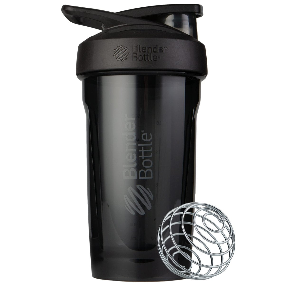 BlenderBottle Sport Shakerflasche mit Drahtschneebesen, 24 Unzen, Schwarz – Protein-Shakes & Hydration für Sportler & Fitness-Enthusiasten, einfaches Mischen, langlebig & leicht, verschließbarer Deckel