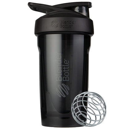 BlenderBottle Sport Shakerflasche mit Drahtschneebesen, 24 Unzen, Schwarz – Protein-Shakes & Hydration für Sportler & Fitness-Enthusiasten, einfaches Mischen, langlebig & leicht, verschließbarer Deckel