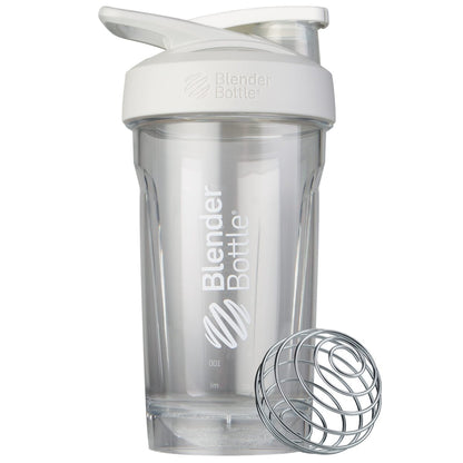 BlenderBottle Sport Shakerflasche mit Drahtschneebesen, 24 Unzen, Weiß – Protein Shakes & Hydration für Sportler & Fitnessbegeisterte, einfaches Mischen, langlebig & leicht, verschließbarer Deckel