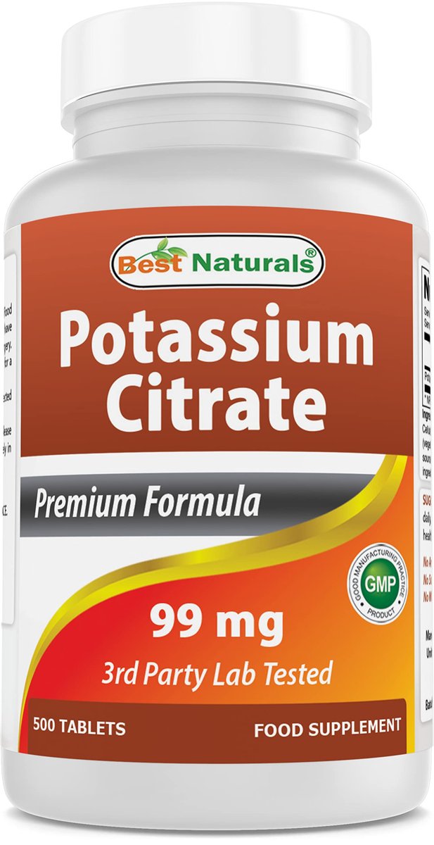 Best Naturals Kaliumcitrat 99 mg – 500 Tabletten – Laborgeprüft