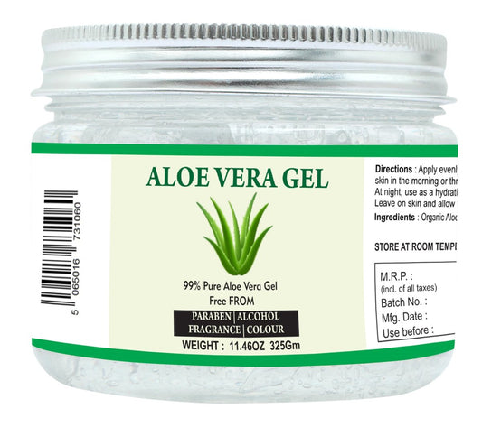Raslok Aloe Vera Gel | 99% reines natürliches Aloe Gel | Feuchtigkeitsspendend für Gesicht, Haut und Haare | Pflegend, beruhigend, nicht klebend (339 ml)
