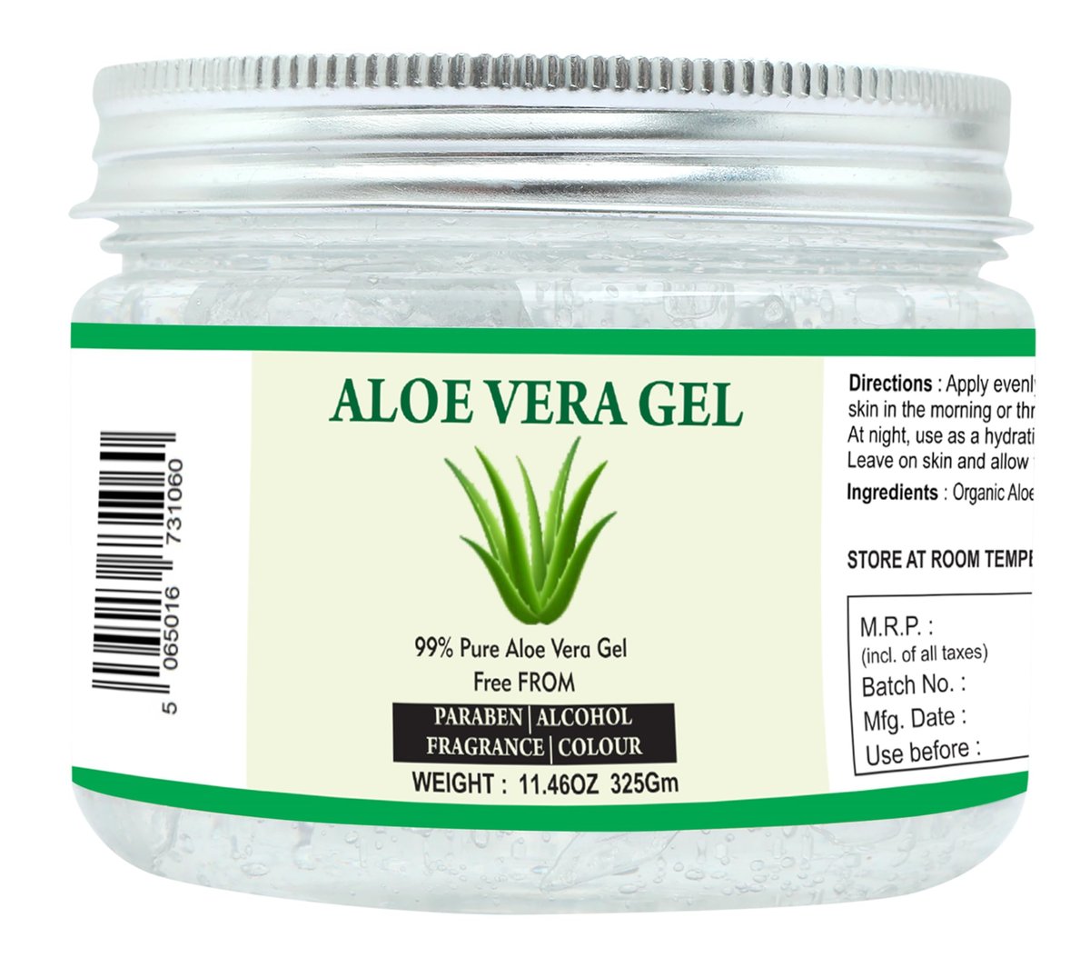 Raslok Aloe Vera Gel | 99% reines natürliches Aloe Gel | Feuchtigkeitsspendend für Gesicht, Haut und Haare | Pflegend, beruhigend, nicht klebend (339 ml)