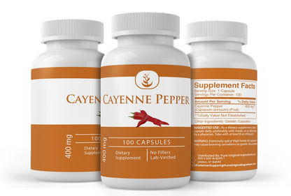 Pure Original Ingredients Cayennepfeffer Kapseln – 100 Kapseln, rein, ohne Zusätze oder Füllstoffe, laborgeprüft