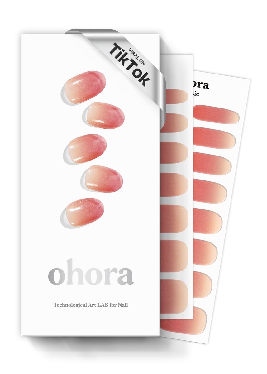 Ohora Semi Cured Gel Nagelstreifen N Basic Nails No.1 – Rot Ombre, UV/LED-kompatibel, salonqualitativ, langanhaltend, einfach aufzutragen & zu entfernen