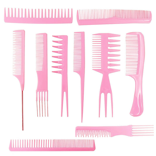 10-teiliges Profi-Stielkamm-Set – Grobe und feine Zinken für professionelles Haarstyling