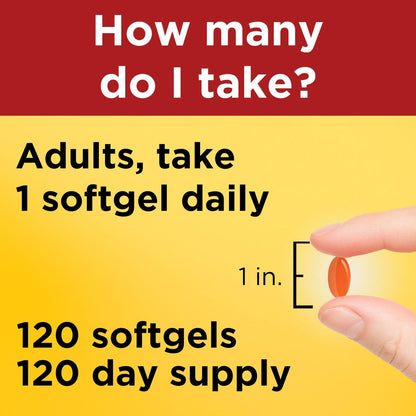 Nature Made CoQ10 100mg Weichkapseln – Nahrungsergänzungsmittel für die Herzgesundheit, 120 Kapseln, 120-Tage-Vorrat