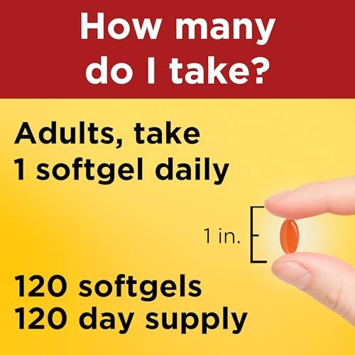 Nature Made CoQ10 100mg Weichkapseln – Nahrungsergänzungsmittel für die Herzgesundheit, 120 Kapseln, 120-Tage-Vorrat
