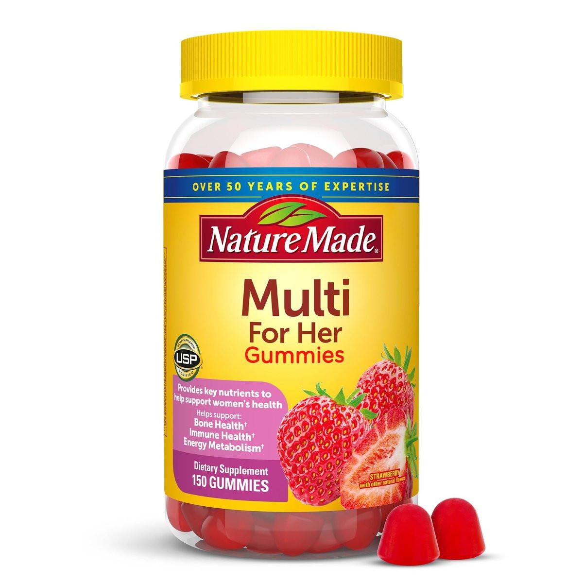 Nature Made Multivitamin für Frauen – Gummibärchen mit Vitaminen für die tägliche Nährstoffversorgung, 150 Stück, 75-Tage-Vorrat