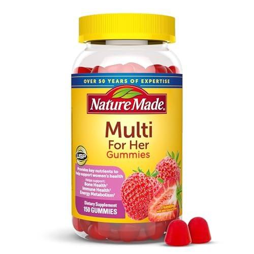 Nature Made Multivitamin für Frauen – Gummibärchen mit Vitaminen für die tägliche Nährstoffversorgung, 150 Stück, 75-Tage-Vorrat