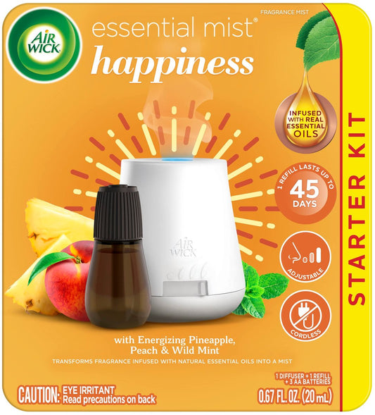 Air Wick Essential Mist Starterset (Diffuser + Nachfüllung), Joy, ätherische Öle Diffuser, Lufterfrischer