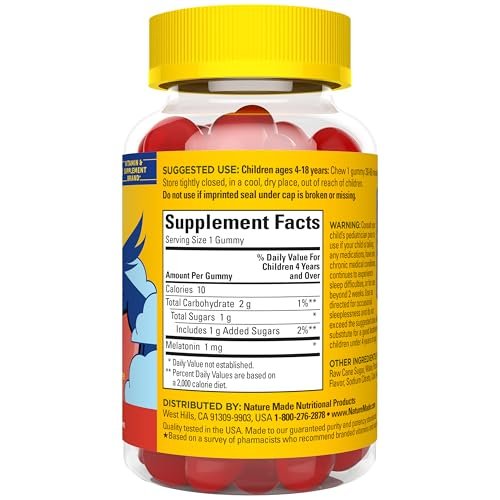 Nature Made Kids First Schlaf-Gummis mit Melatonin – 100% medikamentenfrei – 45 Stück