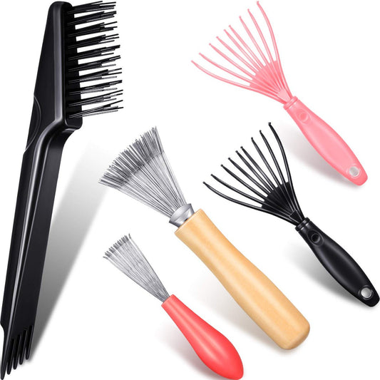 5-teiliges Kamm-Reinigungsset – Rake, Bürste und Werkzeug zum Entfernen von Haaren und Staub aus verschiedenen Kämmen, ideal für Zuhause und Salon