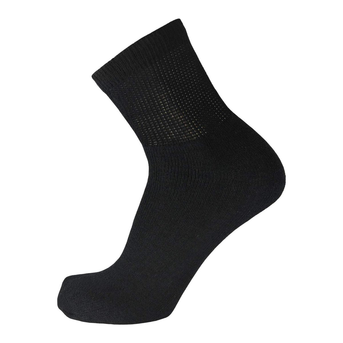 Big and Tall Diabetische Neuropathie Knöchelsocken, Herren King Size Athletic Quarter Socken (Größe: 13-16) (Schwarz, 6 Paar)