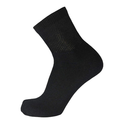 Big and Tall Diabetische Neuropathie Knöchelsocken, Herren King Size Athletic Quarter Socken (Größe: 13-16) (Schwarz, 6 Paar)