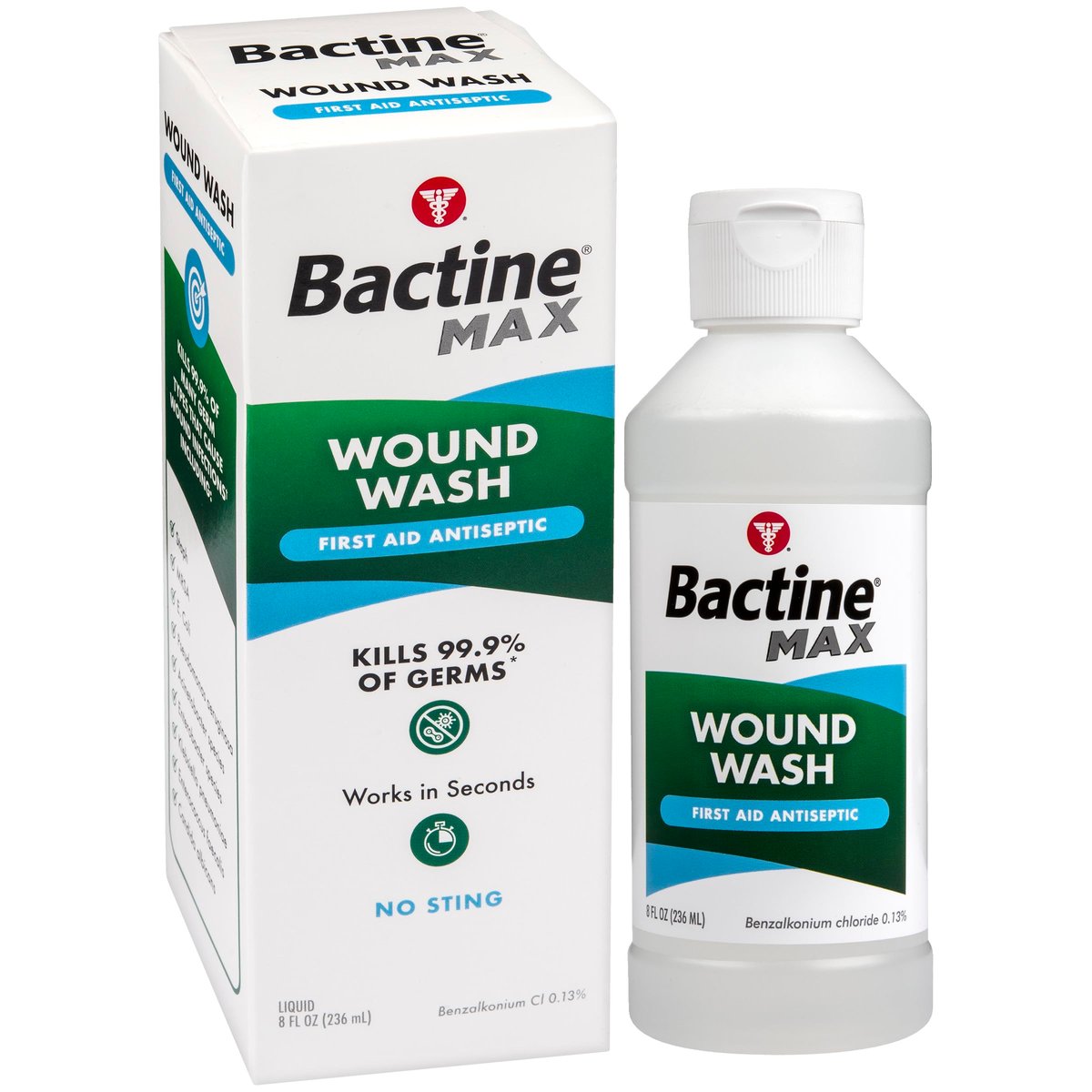 Bactine Max Erste Hilfe Wundspray, Antiseptikum gegen Keime bei kleinen Schnitten, Schürfwunden und Verbrennungen, ohne Brennen, 240 ml