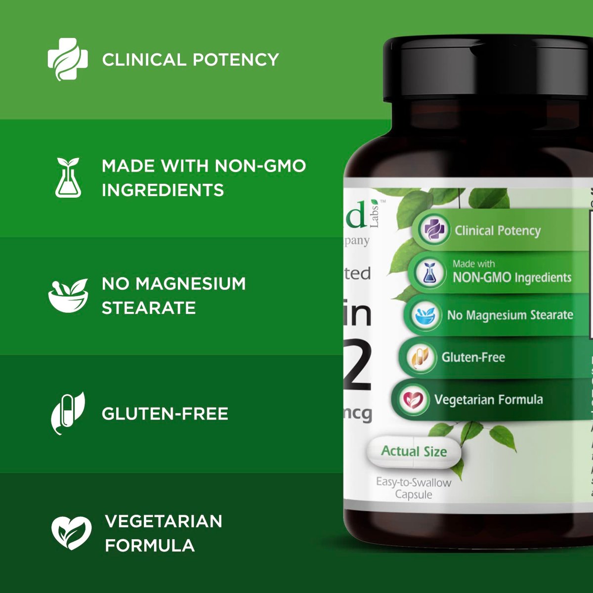 EMERALD LABS Vitamin D3+K2 - Vitamin D & VitalDelta MK-7 für Knochengesundheit & Herzunterstützung* - Vegetarisch, Glutenfrei, Klinische Potenz - 60 Kapseln