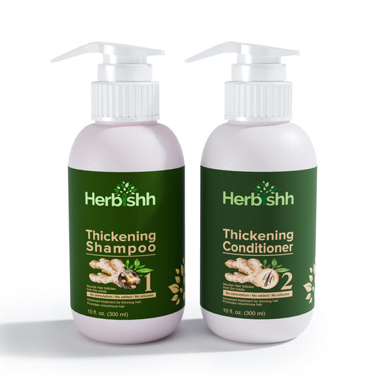 Herbishh Ingwer-Extrakt Haarverdickendes Shampoo und Conditioner Set | Für alle Haartypen | Sulfat- & Parabenfrei