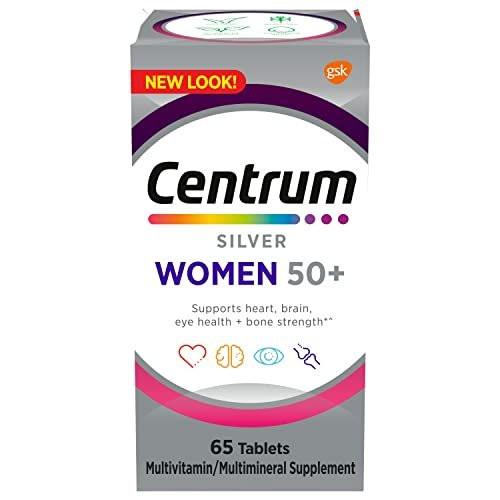 Centrum Silver Frauen 50+ Multivitamin – 65 Tabletten, mit Vitamin D3 & B-Vitaminen zur Unterstützung von Gedächtnis und Kognition