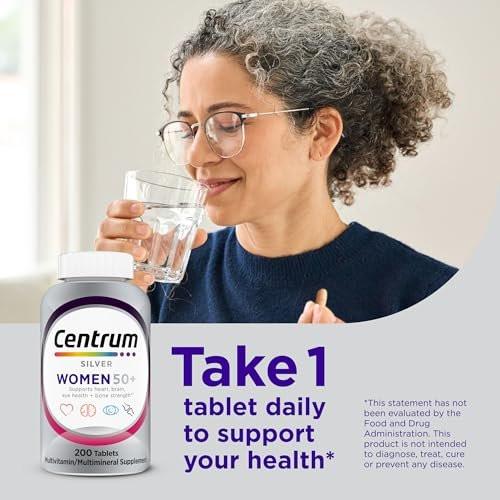 Centrum Silver Frauen 50+ Multivitamin – 100 Tabletten, Unterstützt Gedächtnis und Kognition