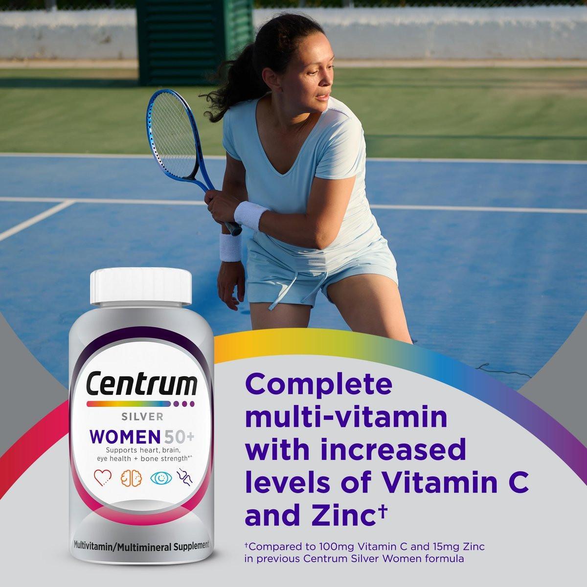 Centrum Silver Frauen 50+ Multivitamin – 65 Tabletten, mit Vitamin D3 & B-Vitaminen zur Unterstützung von Gedächtnis und Kognition