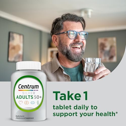 Centrum Silver Multivitamin für Erwachsene ab 50 – 125 Tabletten, mit Vitamin D3, B-Vitaminen, glutenfrei, nicht gentechnisch verändert, unterstützt Gedächtnis und Kognition