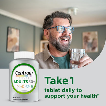 Centrum Silver Multivitamin für Erwachsene ab 50 – 125 Tabletten, mit Vitamin D3, B-Vitaminen, glutenfrei, nicht gentechnisch verändert, unterstützt Gedächtnis und Kognition
