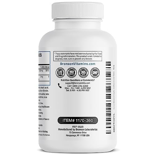 Bronson Melatonin 5mg Schnellschmelzende Kirschgeschmack-Tabletten mit Vitamin B6 - Nachtzeit-Schlafhilfe - Fördert Entspannung, 360 vegetarische Kautabletten