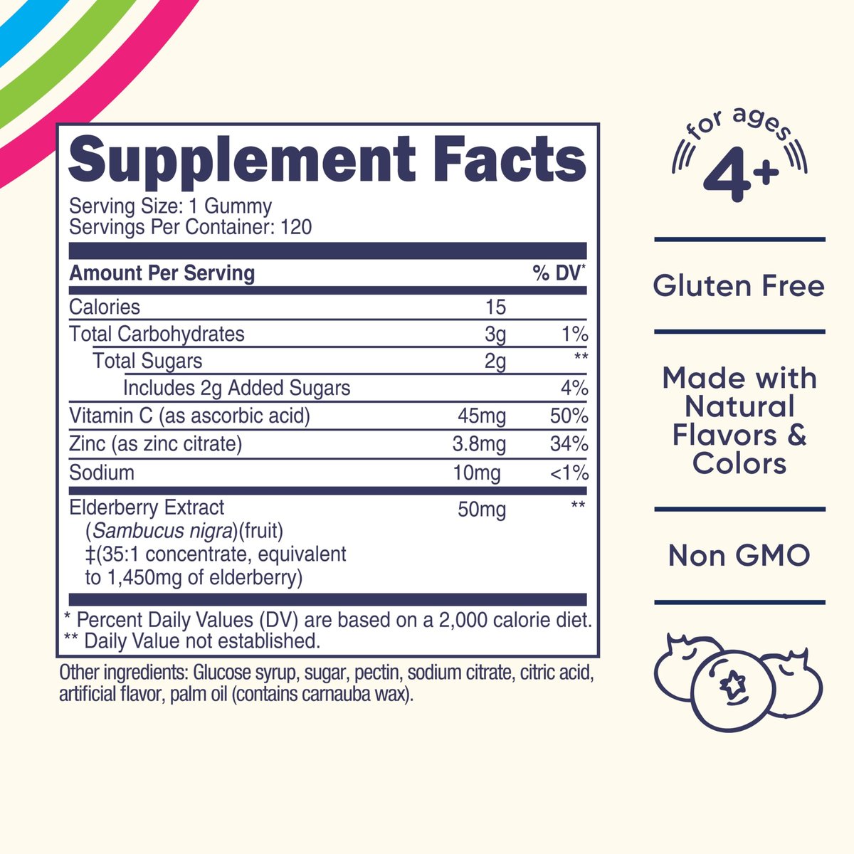 Nutricost Kids Holunderbeeren Gummibärchen (50 mg) mit Zink & Vitamin C, 120 Gummibärchen – Glutenfrei, ohne Maissirup