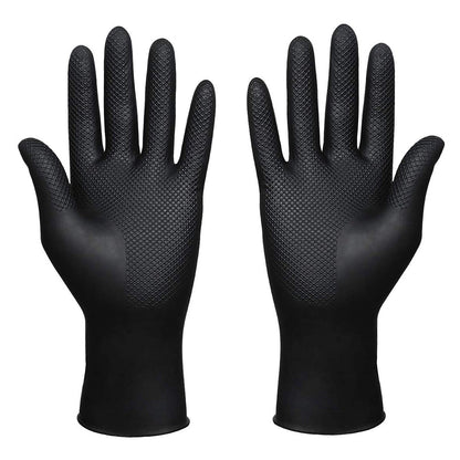 SUNHHX Haarfarbe Handschuhe, Wiederverwendbare Gummihandschuhe, Professionelles Haarcoloring Zubehör für Frisiersalon Haarfärben (1 Paar, Groß, Schwarz)