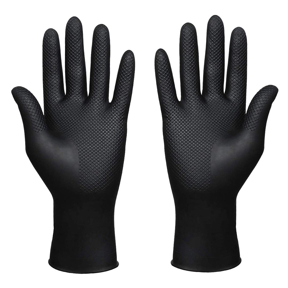 SUNHHX Haarfarbe Handschuhe, Wiederverwendbare Gummihandschuhe, Professionelles Haarcoloring Zubehör für Frisiersalon Haarfärben (1 Paar, Groß, Schwarz)