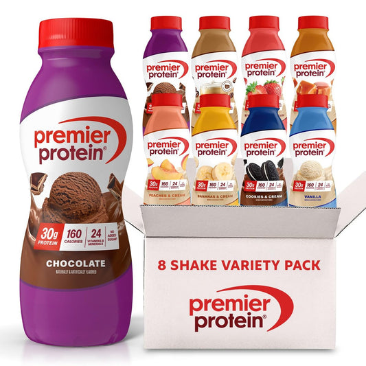 Premier Protein Shake 8er Pack Variety Pack – 30g Protein, Kein Zuckerzusatz, 24 Vitamine & Mineralstoffe, 11,5 fl oz (340 ml)