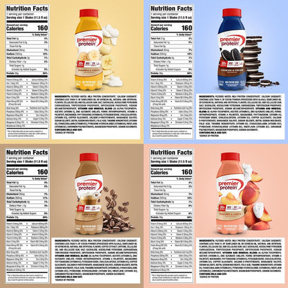 Premier Protein Shake 8er Pack Variety Pack – 30g Protein, Kein Zuckerzusatz, 24 Vitamine & Mineralstoffe, 11,5 fl oz (340 ml)