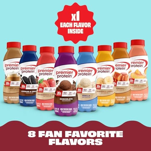 Premier Protein Shake 8er Pack Variety Pack – 30g Protein, Kein Zuckerzusatz, 24 Vitamine & Mineralstoffe, 11,5 fl oz (340 ml)