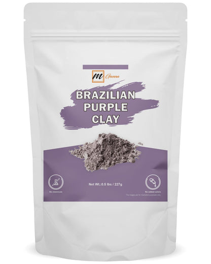 mGanna 100% Natürliches Brasilianisches Lila Tonerde-Pulver, 0,5 Pfund / 227 g | für Gesichtsmasken, Cremes und Seifen sowie andere kosmetische Formulierungen